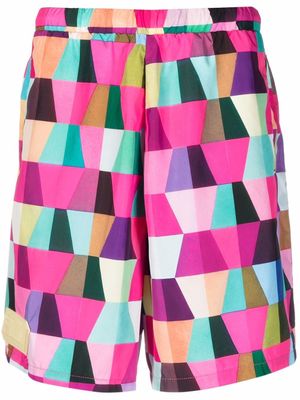 Domenico Formichetti short de bain à imprimé géométrique - Rose