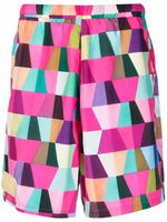 Domenico Formichetti short de bain à imprimé géométrique - Rose Domenico Formichetti short de bain à imprimé géométrique - Rose