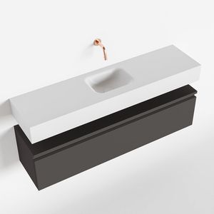 Toiletmeubel Mondiaz Andor | 120 cm | Meubelkleur Dark grey | Lex vrijhangend wastafel Talc Midden | Zonder kraangat