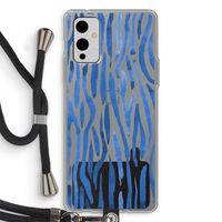 Blauwe nerven: OnePlus 9 Transparant Hoesje met koord