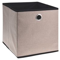 Opbergmand/kastmand - beige - karton/kunststof - 28 liter - 30 x 30 x 30 cm Opbergmand/kastmand - beige - karton/kunststof - 28 liter - 30 x 30 x 30 cm