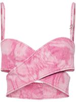 Blumarine haut court à motif tie dye - Rose