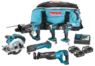 Makita DLX6038T Comboset bestaande uit 6 machines 18v Li-ion met 3x 5.0Ah accu&apos;s - DLX6038T