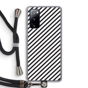 Strepen zwart-wit: Samsung Galaxy S20 FE / S20 FE 5G Transparant Hoesje met koord