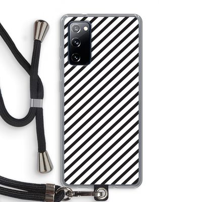 Strepen zwart-wit: Samsung Galaxy S20 FE / S20 FE 5G Transparant Hoesje met koord