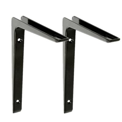 AMIG Plankdrager - 2x - planksteun - van aluminium - gelakt zwart - H200 x B150 mm