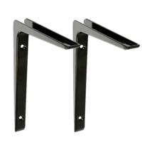 AMIG Plankdrager - 2x - planksteun - van aluminium - gelakt zwart - H200 x B150 mm