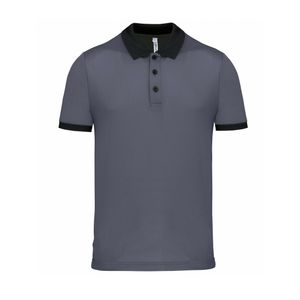 Poloshirt Sport Pro premium quality - grijs/zwart - mesh polyester - voor heren