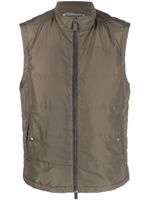 Canali gilet zippé à col montant - Vert - thumbnail