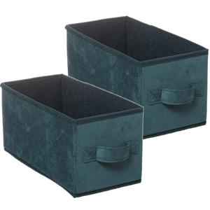 Opbergmand/kastmand - Set van 4x stuks - petrol groen - 7 liter - 31 x 15 x 15 cm - Opbergboxen - Va