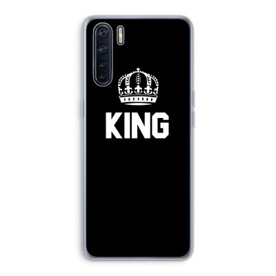 King zwart: Oppo A91 Transparant Hoesje