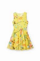 Mouwloze jurk met onscherpe print - YELLOW - 7/8