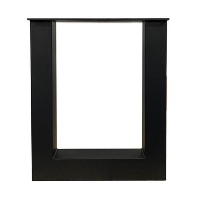 Stalen U tafelpoot zwart 36 bij 4 cm en hoogte 42 cm (6 x 6 cm) - 2 stuks