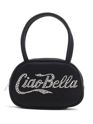 Amina Muaddi sac porté épaule Superamini Bella à ornements - Noir