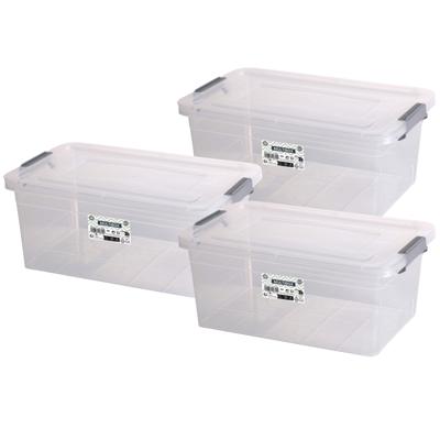 Urban Living Opberg box - 3x - 8,5 liter - 35 x 23 x 15 cm - met deksel en clips - waterdicht