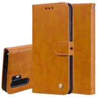 Business stijl olie Wax textuur horizontale Flip lederen case voor Huawei P30 Pro met houder & kaartsleuven & portemonnee (bruin)