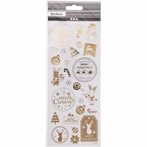 78x Kerst decoratie stickers goud