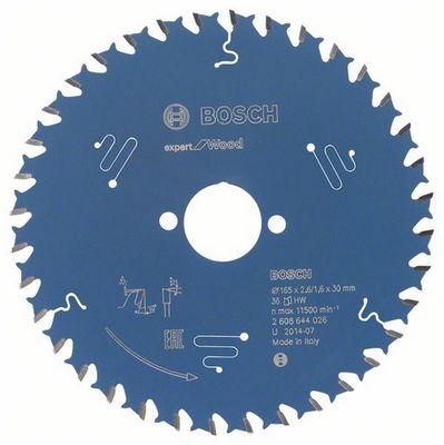 Bosch Accessoires Cirkelzaagblad expert for Wood 165x30x2.6/1.6x36T - 2608644026