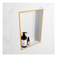 Wandnis Solid Surface Easy | In- en opbouw | 30x45x8 cm | 1 vak | Ocher/Talc