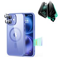 iPhone 16 Classic Hybrid Magnetic Case (Camera Control) & Privacy Screen Protector Bundle - Clear Blue