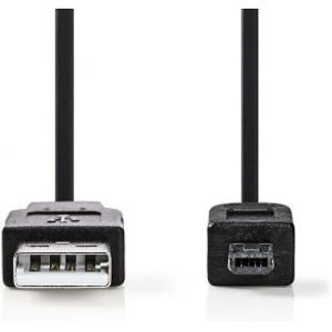USB 2.0-Kabel | A Male - Hirose Mini 4-Pins Male | 2,0 m | Zwart
