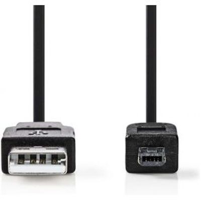 USB 2.0-Kabel | A Male - Hirose Mini 4-Pins Male | 2,0 m | Zwart