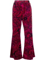 Aries pantalon évasé à imprimé peau de serpent - Rose