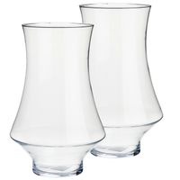 Set van 2x stuks bloemenvazen van glas 20 x 31 cm