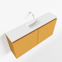 Toiletmeubel Mondiaz Ture | 100 cm | Meubelkleur Ocher | Eden wastafel Talc Midden | Zonder kraangat