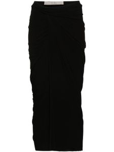 Rick Owens jupe portefeuille à coupe mi-longue - Noir