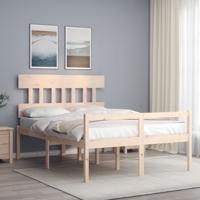 Seniorenbed met hoofdbord massief hout 140x190 cm