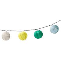Solar lampion tuinverlichting/feestverlichting wit, geel, groen, lichtblauw 3.5m - Lichtsnoeren - thumbnail