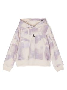 Calvin Klein Kids hoodie à imprimé à effet brossé - Tons neutres