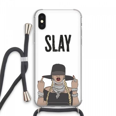 Slay All Day: iPhone XS Max Transparant Hoesje met koord