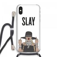 Slay All Day: iPhone XS Max Transparant Hoesje met koord