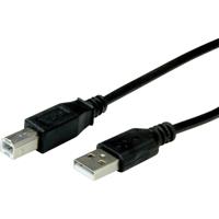 ROLINE RM USB 2.0 kabel, Type A-B, zwart, 0,8 m