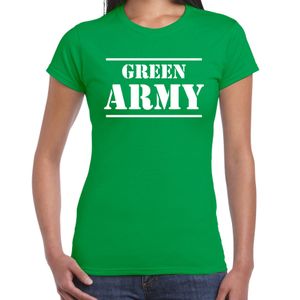 Green army/Groene leger supporter/fan t-shirt groen voor dames - Milieu shirt