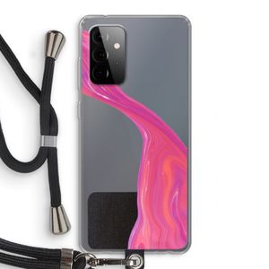 Paarse stroom: Samsung Galaxy A72 5G Transparant Hoesje met koord