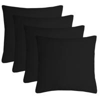 Stof Textile sierkussen Nelson - 4x - zwart - 60 x 60 cm - bank kussens - polyester