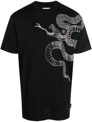 Philipp Plein t-shirt à imprimé serpent - Noir