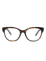 Dolce & Gabbana Eyewear lunettes de vue rondes à plaque logo - Marron - thumbnail