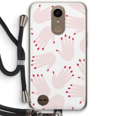 Hands pink: LG K10 (2017) Transparant Hoesje met koord