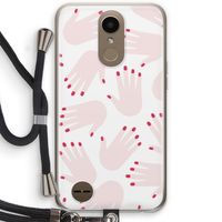 Hands pink: LG K10 (2017) Transparant Hoesje met koord