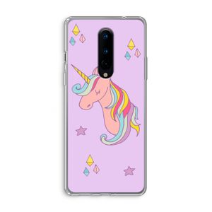 Roze eenhoorn: OnePlus 8 Transparant Hoesje