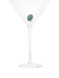 Maison Balzac verre martini à détail d'olive - Vert