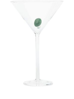 Maison Balzac verre martini à détail d'olive - Vert