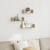 Wandschappen 3 st bewerkt hout sonoma eikenkleurig