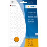 Etiket herma 2234 rond 13mm fluor oranje 1848st