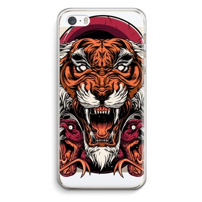 Tiger and Rattlesnakes: iPhone 5 / 5S / SE Transparant Hoesje