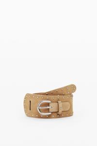 Dubbele leren riem - BROWN - 85